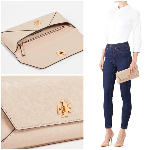 Tory Burch Sand Kira Envelope Clutch - Picture 2 of 14